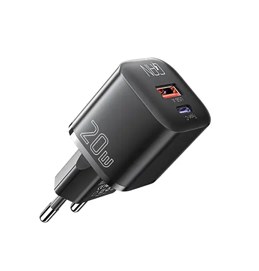 20W Hurtigoplader – Vægoplader 3.0 - Sort - ESSAGER