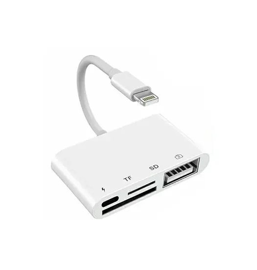4-i-1 Lightning Kortlæser & USB Adapter til iPhone – SD/TF/USB