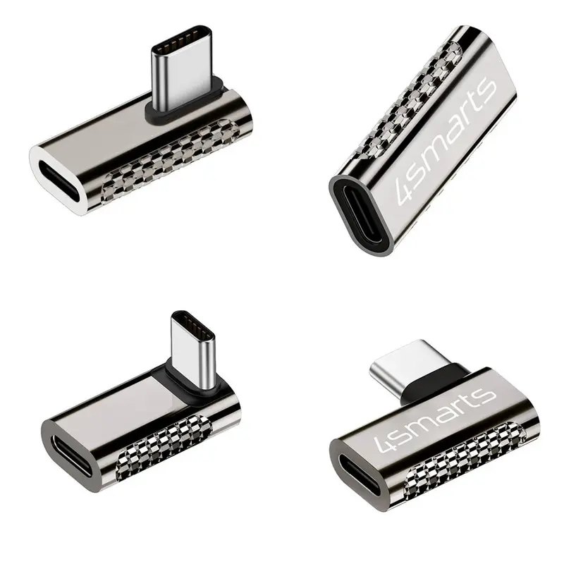 4Smarts USB-C Vinkel Adaptersæt - 4 stk. - Sort
