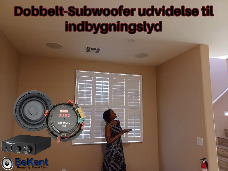 8" Loftmonteret Dobbelt-Subwoofer med Forstærker