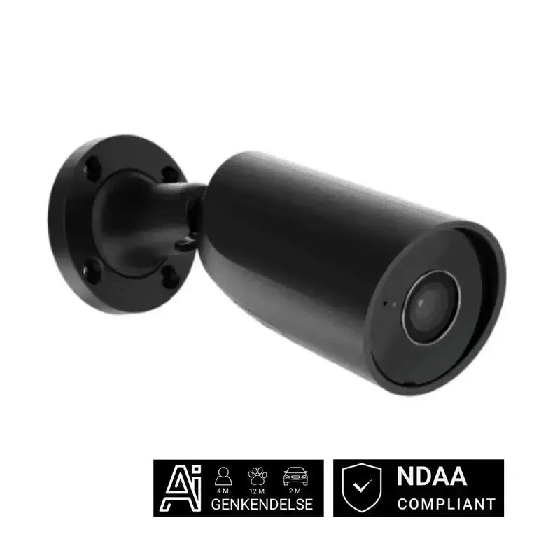 Ajax BulletCam – 5 MP, AI-genkendelse, 35m IR-lys, Sort