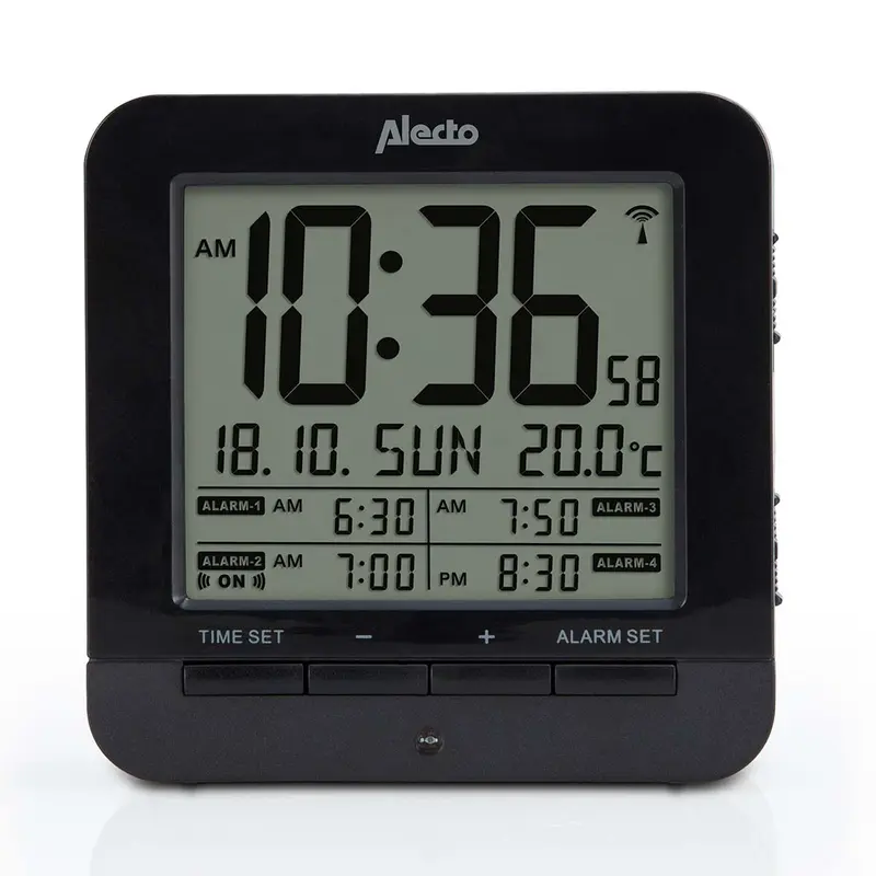 Alecto - Vækkeur med termometer - AK-20