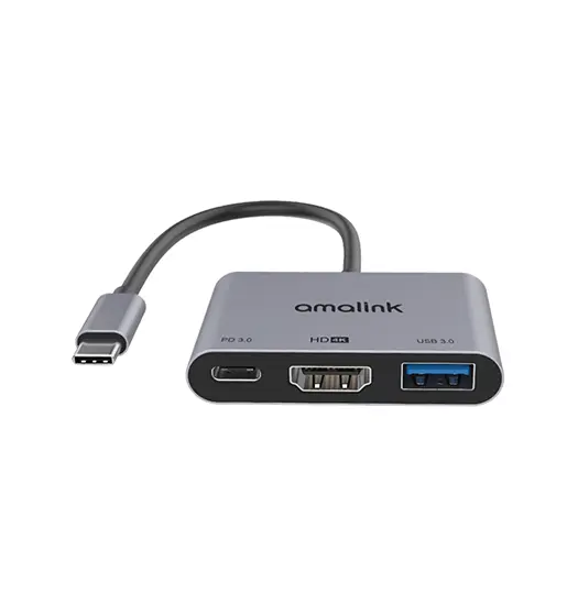 ANTEN™ | Adapter USB-C til USB-A / USB-C / HDMI 4K HD - Grå