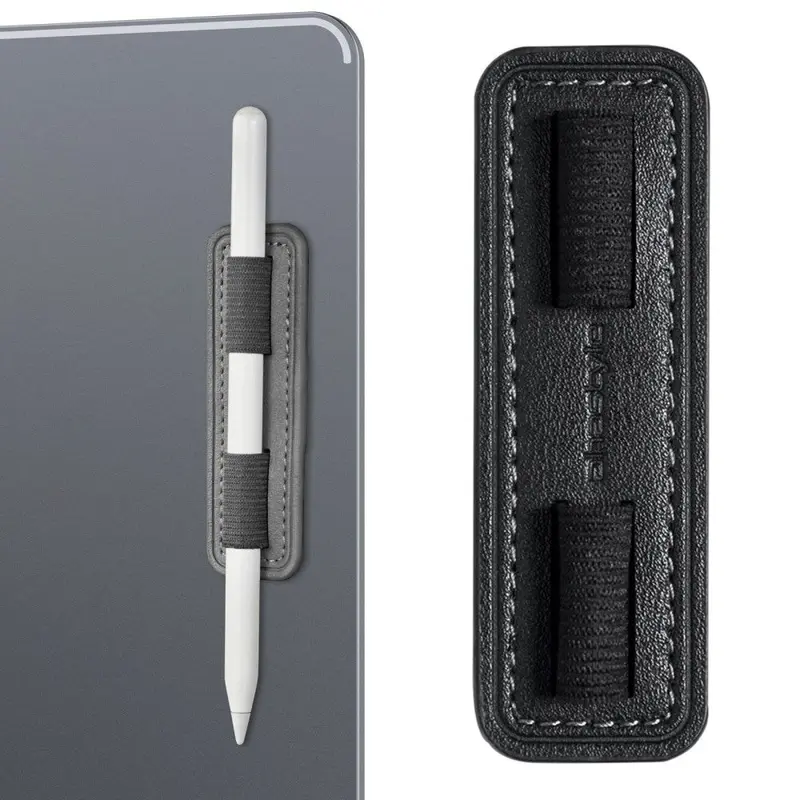 Apple Pencil Tablet Holder i Kunstlæder - Selvklæbende - Sort