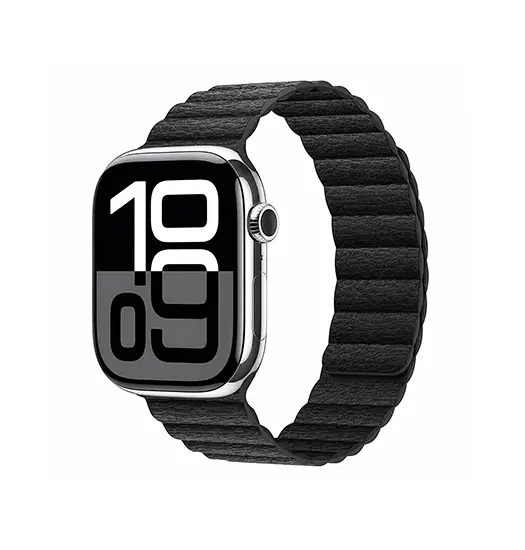 Apple Watch (38/40/SE/41/42mm) - Valence™ Loop Læder Rem - Sort