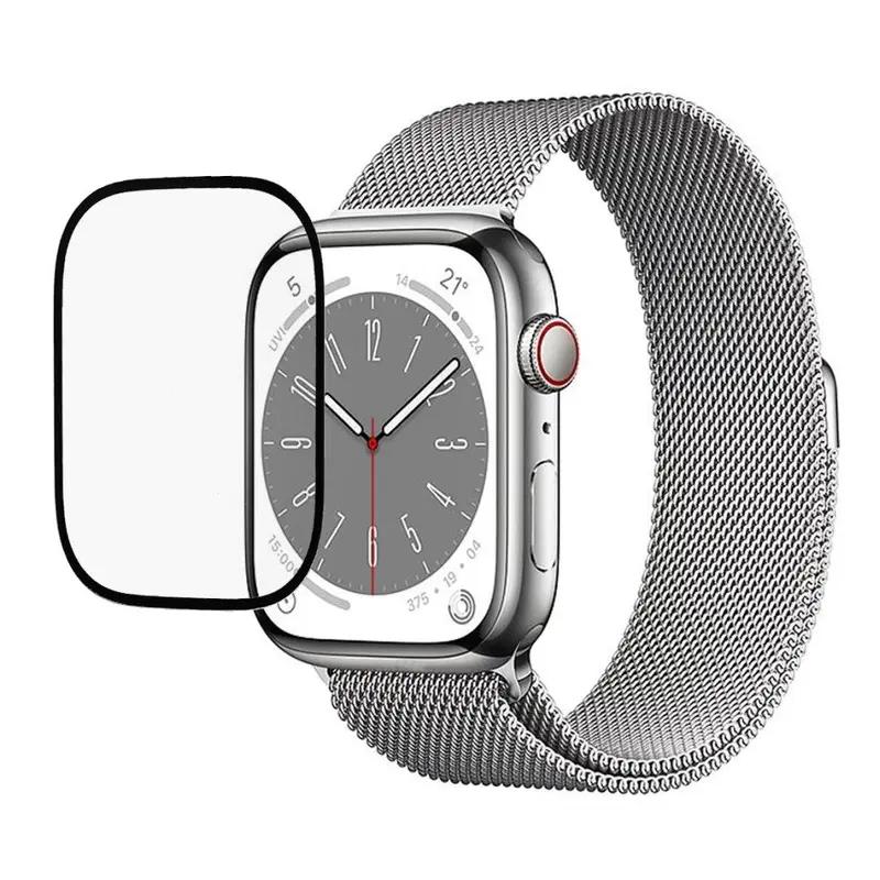Apple Watch 9/8/7 (41mm) Glas Skærmbeskyttelse - Sort Kant