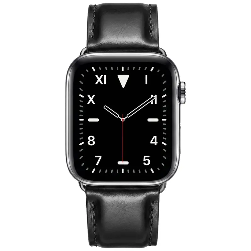 Apple Watch Læderrem 38/40/41/42 mm, Sort