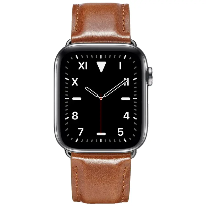 Apple Watch Læderrem 42/44/45/46/49mm, Mørkebrun