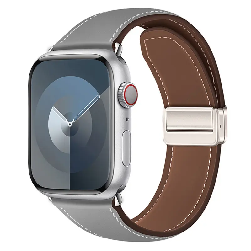 Apple Watch Læderrem Magnetlås 38/40/41/42mm, Grå