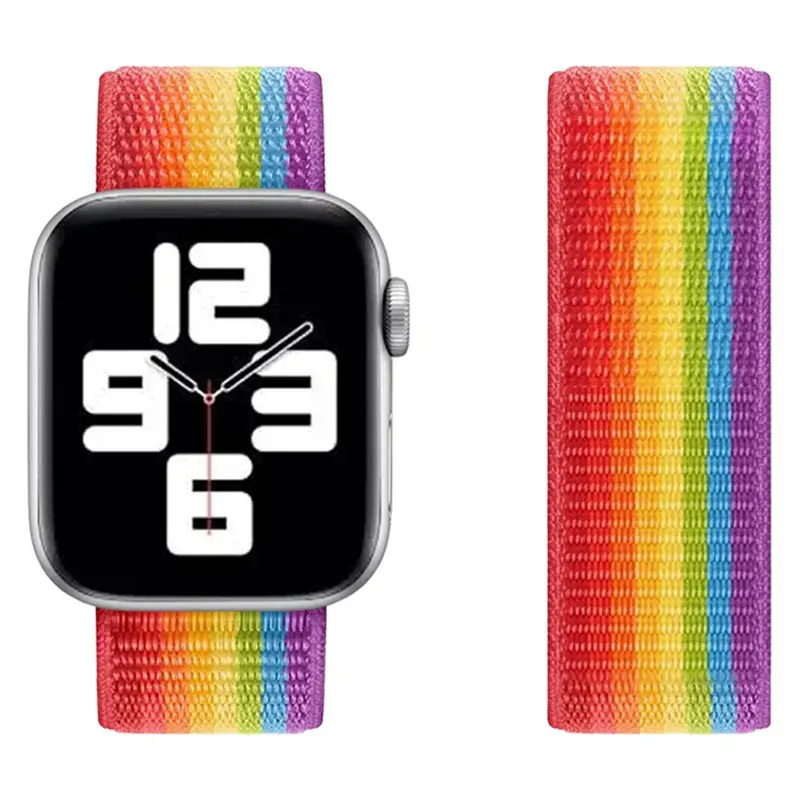 Apple Watch LGBT+ nylonrem 38/40/41, Regnbuefarver
