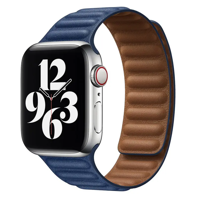 Apple Watch magnetisk læderrem 42/44/45/49, Navy Blå