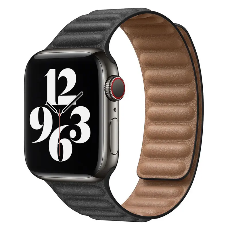 Apple Watch magnetisk læderrem 42/44/45/49, Sort