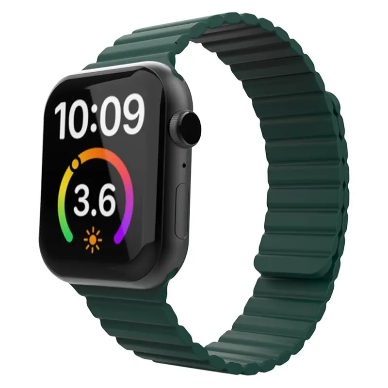 Apple Watch magnetisk silikonerem 38/40/41, Mørkegrøn