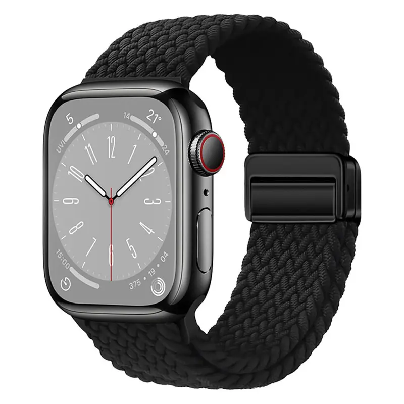 Apple Watch Nylon Rem inkl. Magnetisk Lås 38/40/41 mm, Sort