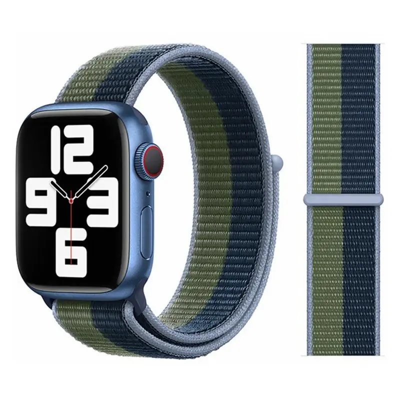 Apple Watch nylonrem 38/40/41, Grøn/blå