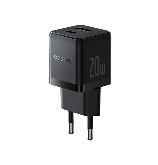 BASEUS™ 2-Port USB-A / USB-C Oplader - 20W - Sort