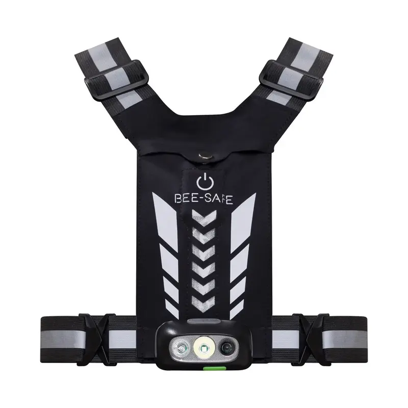 Bee-Safe - Løbevest - LED & Mobillomme - Sølv