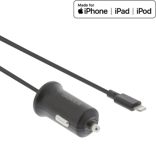 Biloplader med MFi Lightning Kabel - 12W / 2A