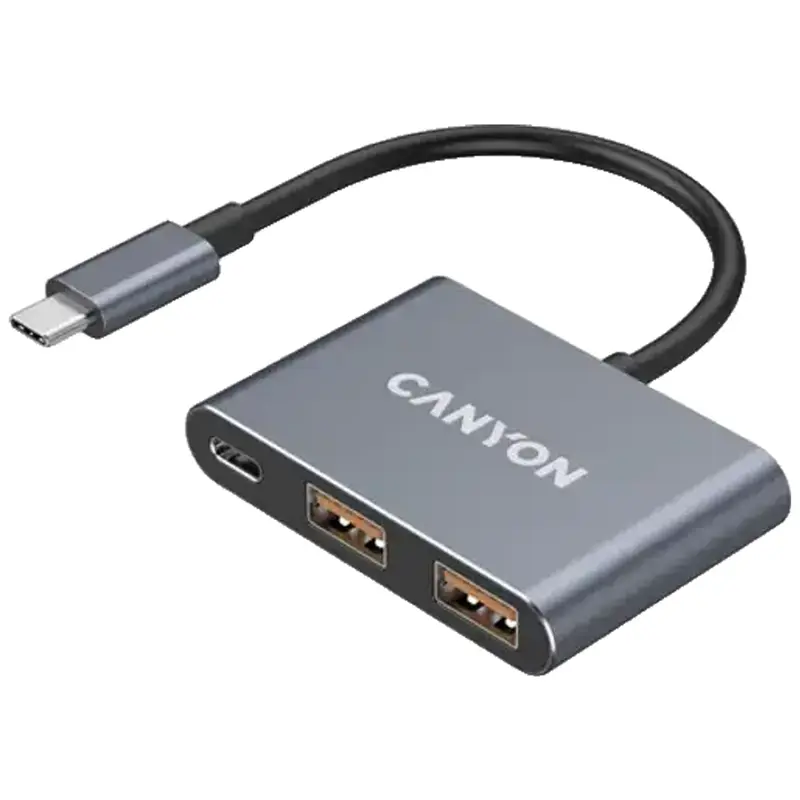 Canyon DS-3 3-i-1 USB-C Hub, Mørkegrå
