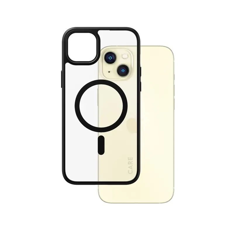 CARE™ by PanzerGlass® Urban Combat Case Transparent m. Sort MagSafe iPhone 15 Plus