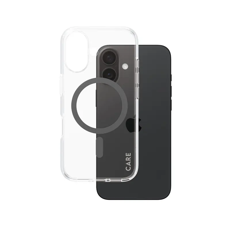 CARE™ by PanzerGlass® Urban Combat Case Transparent m. Sort MagSafe iPhone 16