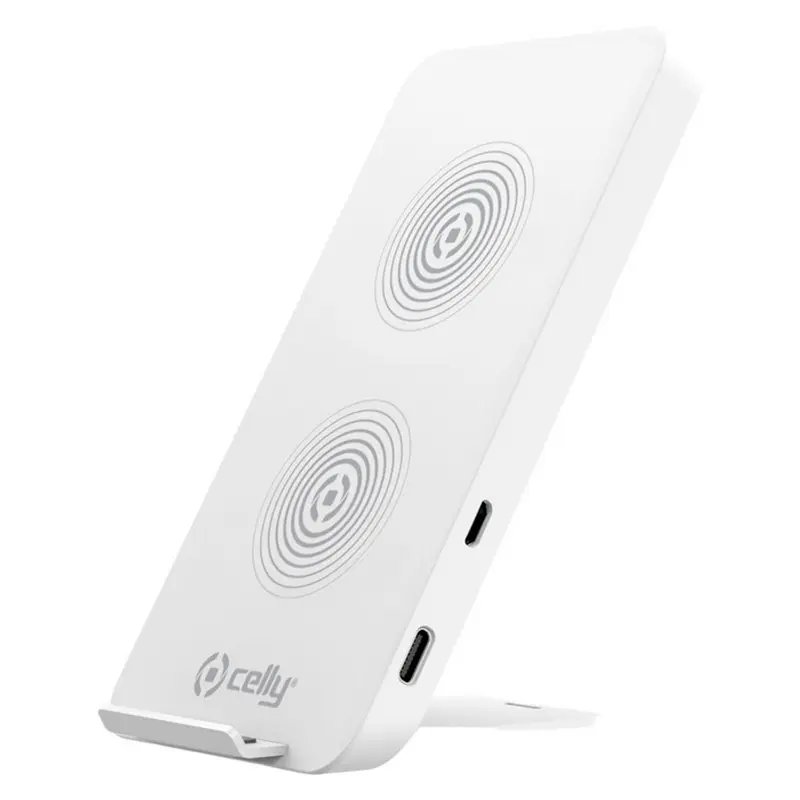 Celly 10W Qi Trådløs Oplader Stand, Hvid