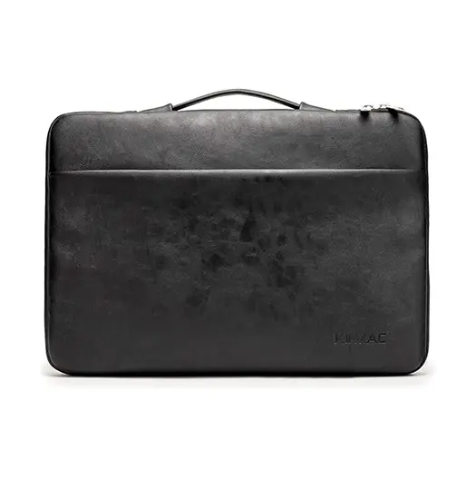 Computer/PC 13" - Kinmac® Læder Sleeve M. Håndtag - Sort