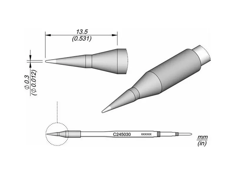 Conical soldering tip, D