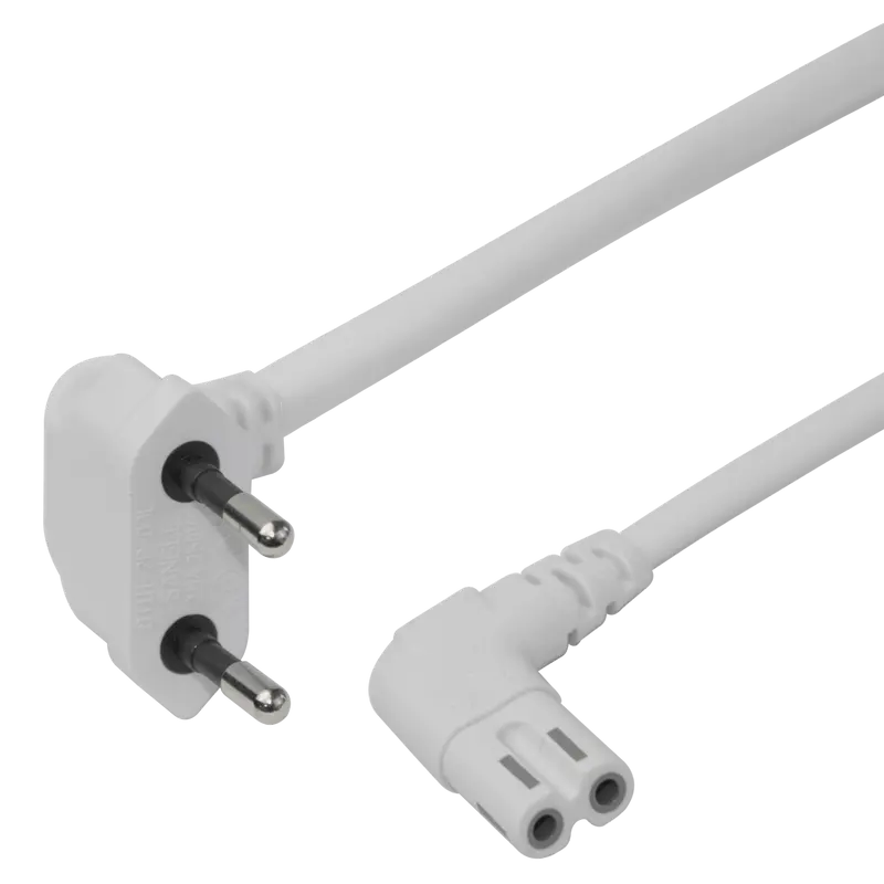 Deltaco Vinklet Powerkabel - 8-talsstik