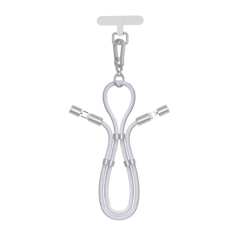 Devia - 2-i-1 Justerbar Mobilstrop & USB-C til Lightning Kabel - Lilla