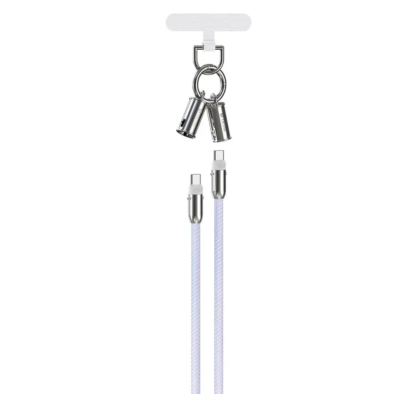 Devia - 2-i-1 Mobilstrop & USB-C til USB-C Kabel - Lilla