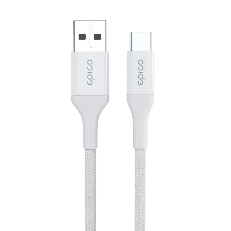 Epico Braided 18W USB-A til USB-C Kabel - 120cm - Hvid