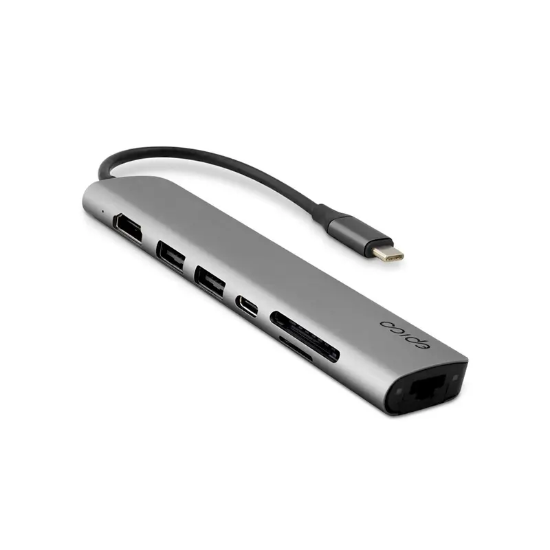 Epico - Multimedia 8K USB-C 7-i-1 Hub - Space Grey