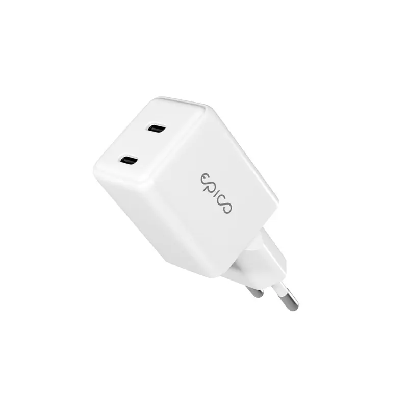 Epico - UltraBoost GaN 35W Vægoplader - 2x USB-C - Hvid