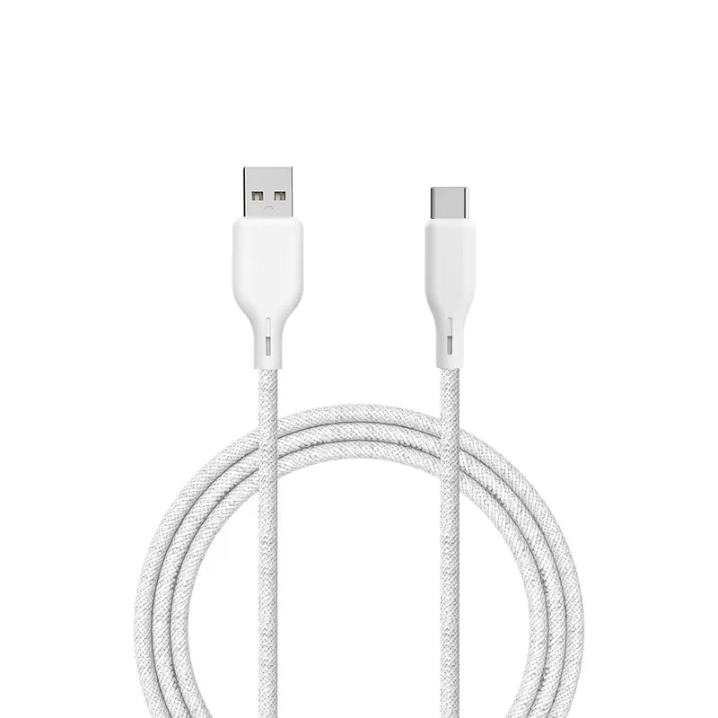 ËSSENTIALS by Upström 60W USB-A til USB-C Kabel - 2.5m - Hvid
