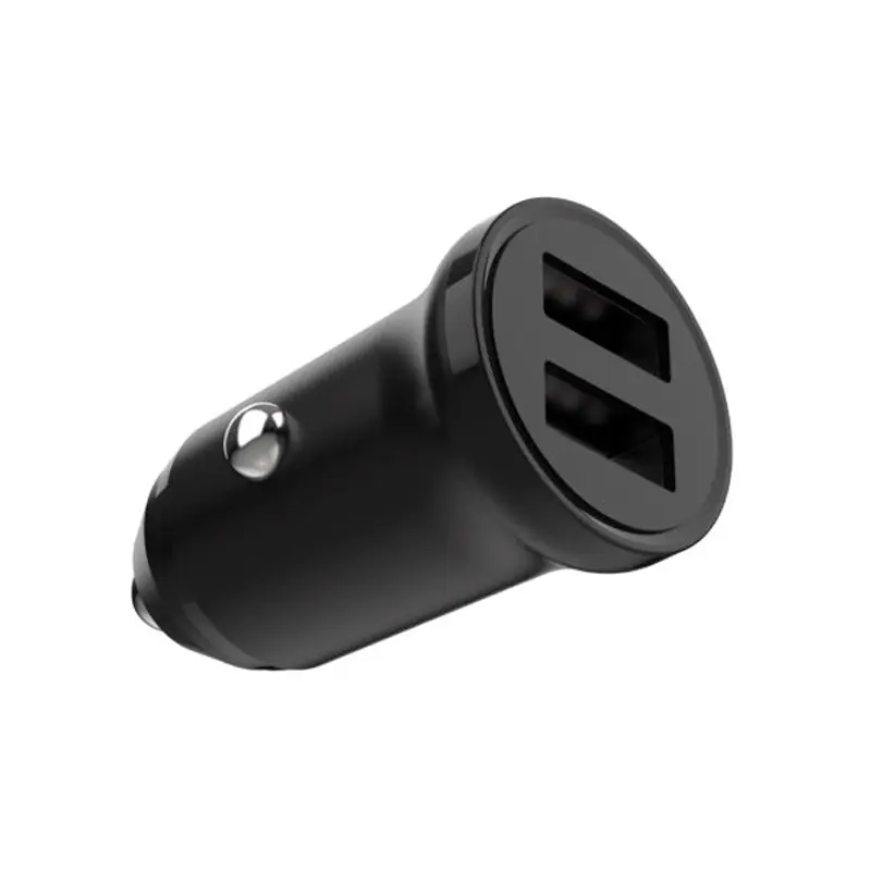 Fixed - Mini Biloplader 2x USB-A / 1x Lightning Kabel - 15W - 1m - Sort