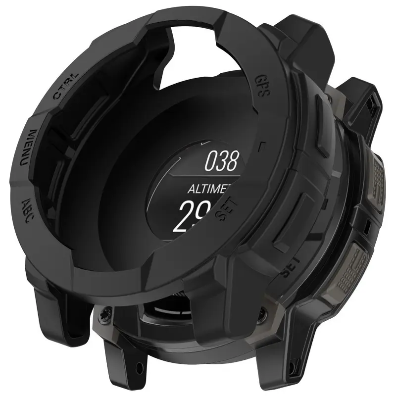 Garmin Instinct 3 AMOLED / Solar (50mm) - Bumper Silikone Cover - Sort