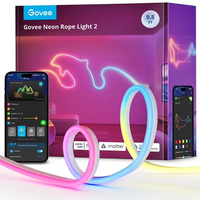 Govee Neon LED Lightstrip Lysstrimmel - 3m - Hvid