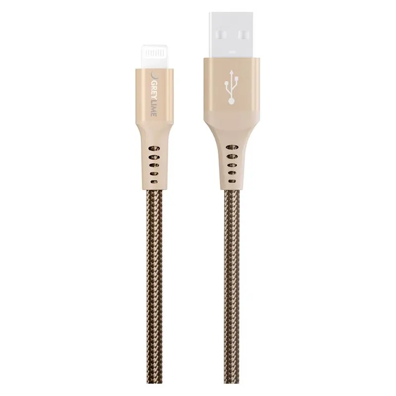 GreyLime 12W Braided USB-A til Lightning Kabel 50 centimeter - Beige