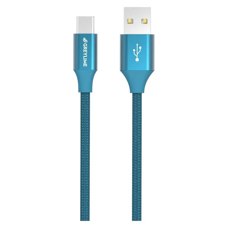 GreyLime Braided (3A/15W) USB-C Kabel 2 meter - Blå