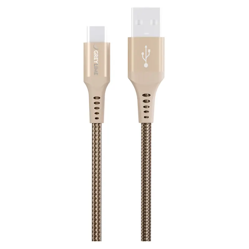 GreyLime Braided USB-A til USB-C Kabel Beige, 0,5 m