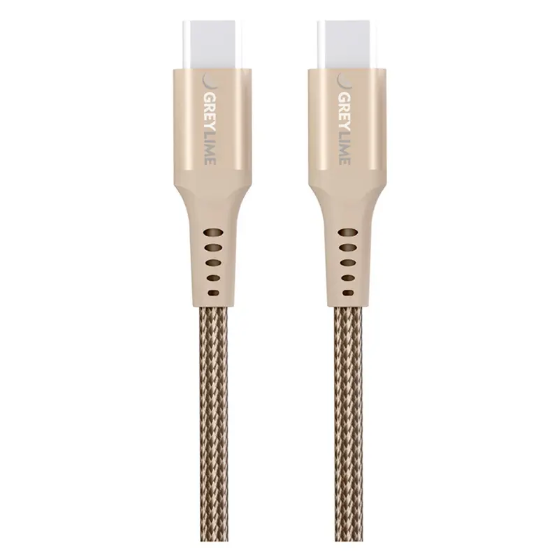 GreyLime Braided USB-C til USB-C 60W Kabel Beige, 3 m