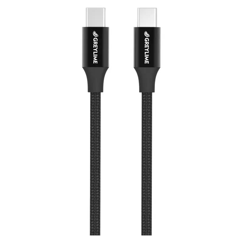 GreyLime Braided USB-C til USB-C 60W PD Kabel Sort 1 m