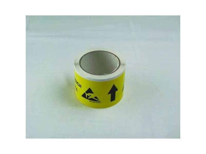 Gulvtape ESD m/pil og ESD-logo 70mmx15m