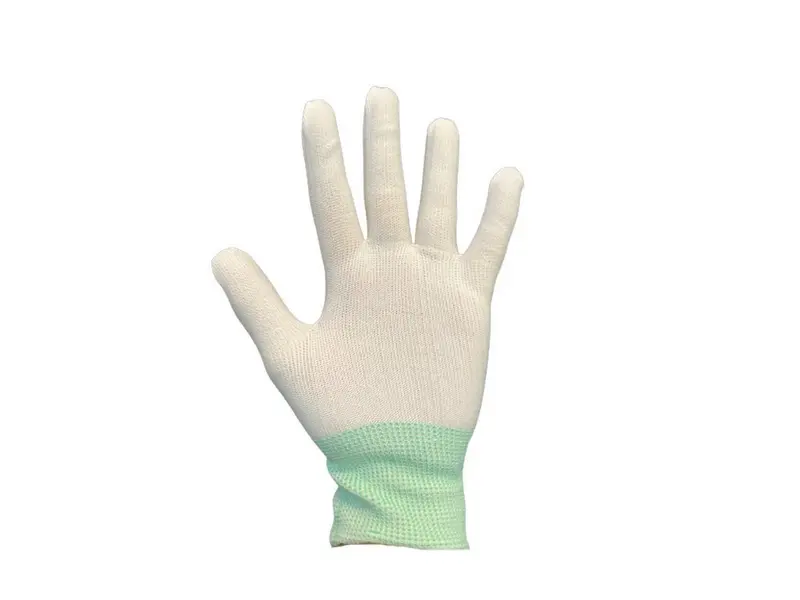 Handsker ESD Hvid nylon PU-coated fingerspids str. S