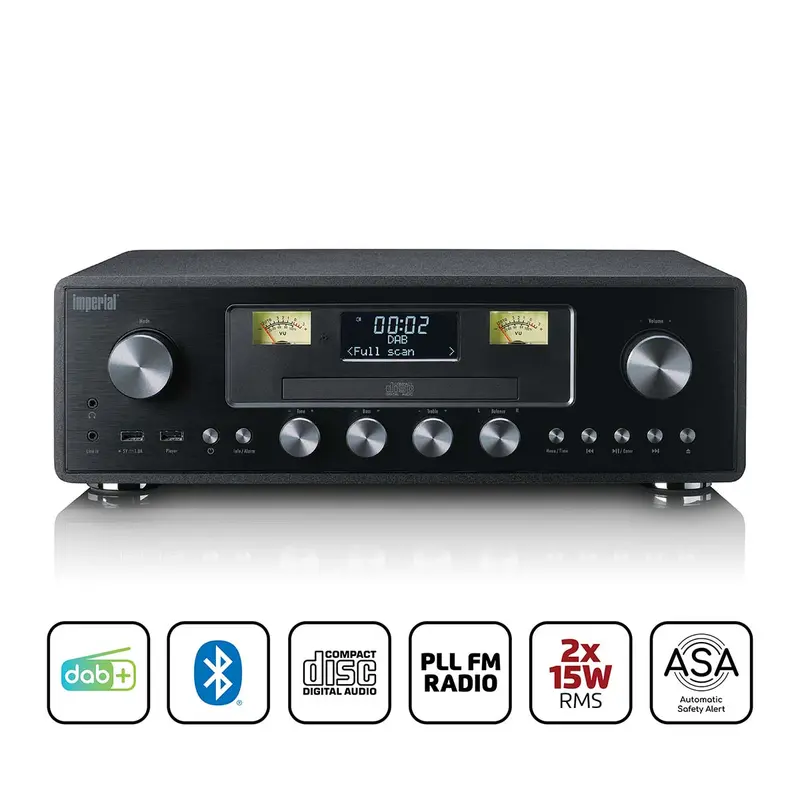 Imperial - DABMAN280CDBK DAB+/FM Radio with CD Player, USB, Bluetooth and ASA function - DABMAN280CDBK