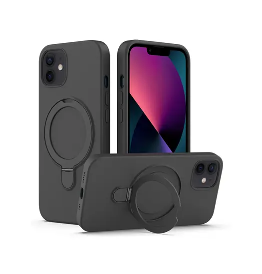 iPhone 11 - DeLX™ Silikone Cover m. MagSafe Ring - Sort