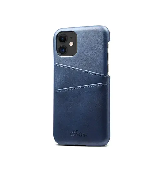 iPhone 11 - NX Design™ Læder Cover M. Kortholder - Blå