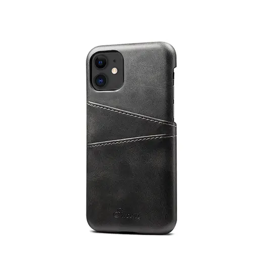 iPhone 11 - NX Design™ Læder Cover M. Kortholder - Sort