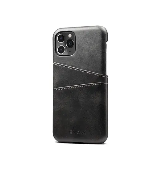 iPhone 11 Pro Max - NX Design™ Læder Cover M. Kortholder - Sort